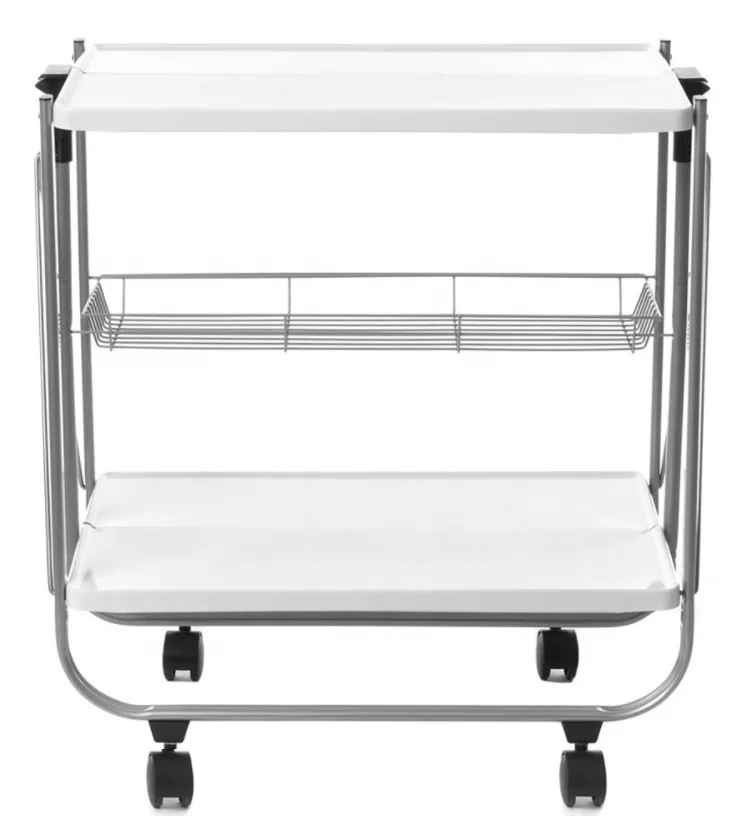 Home Furniture 2 Tier Folding Bar Cart Utility Cart