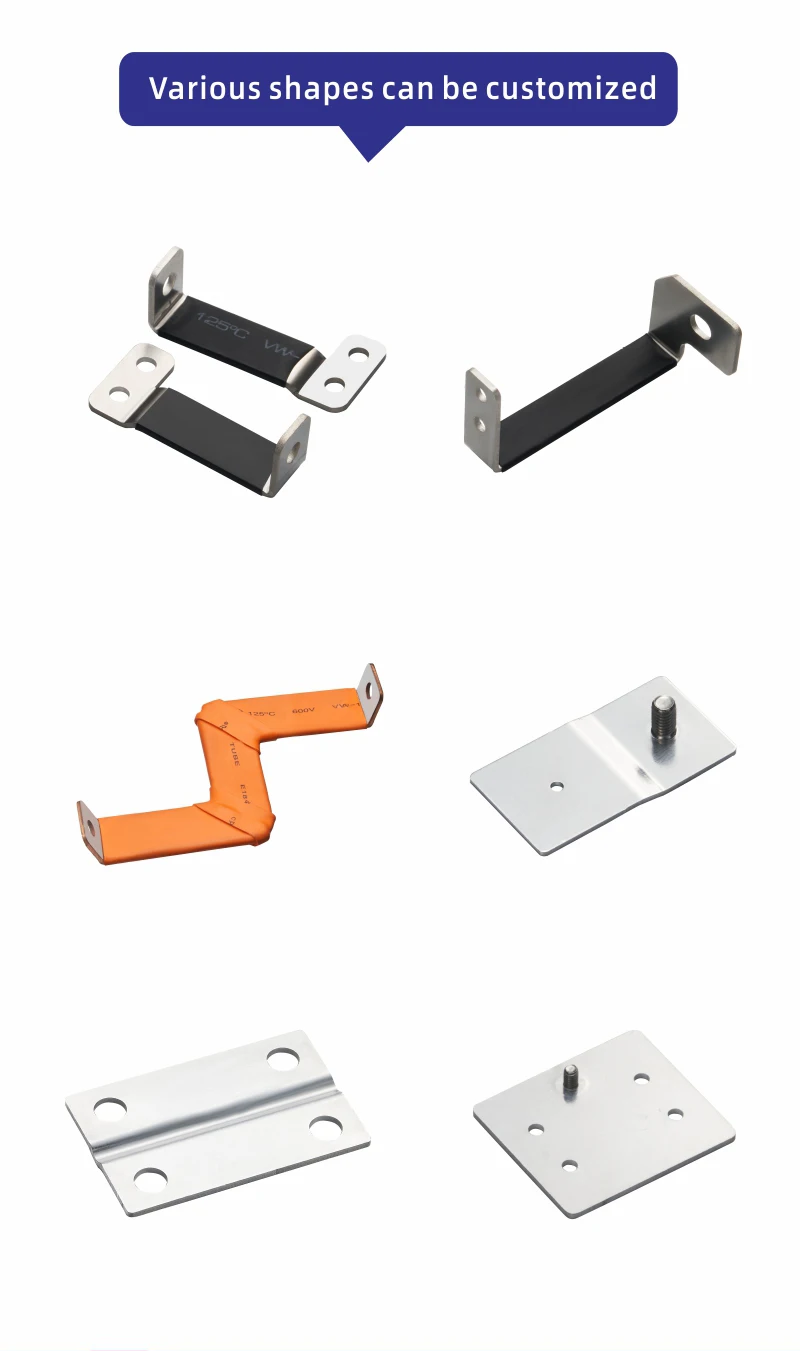 OEM manufacturers copper laminated flexible copper busbars braided solid flexible copper busbar