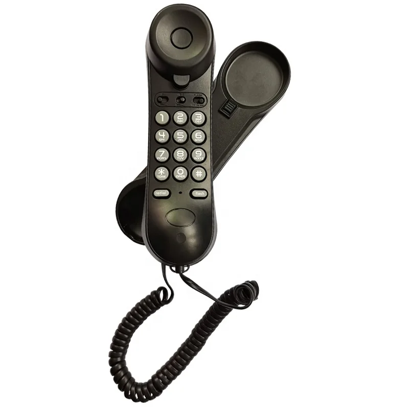 Trimline Wall Corded Phone Analog Hotel Telephone Set