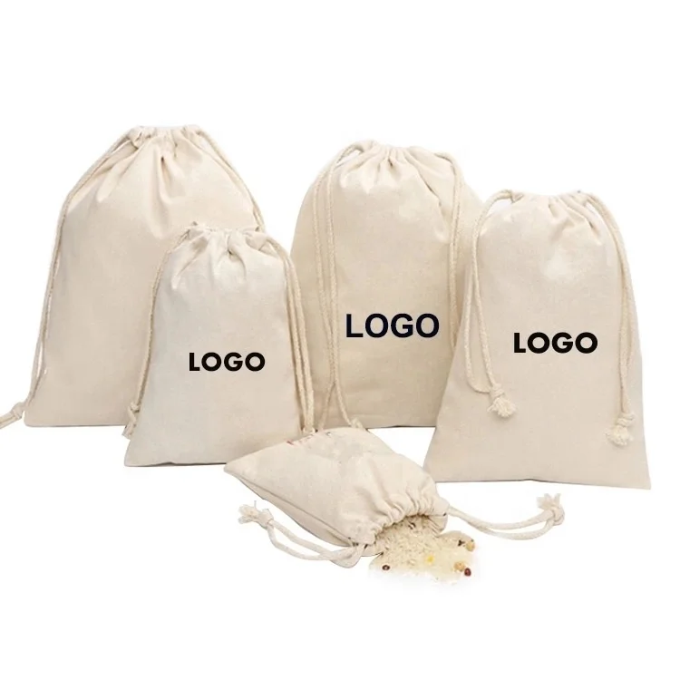 Unbleached Cotton Muslin Bags/ Natural Cotton Muslin Bag/ Organic Cotton Muslin Bag