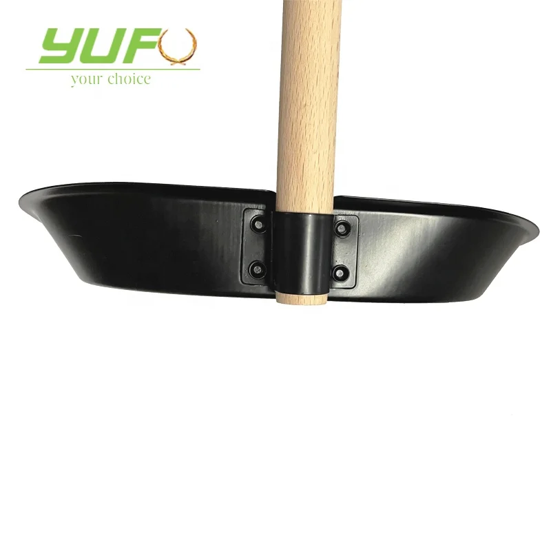 magic standing long handle natural Beech wood high elastic PBT fiber cleaning broom with iron dustpan set home hotel sweeping