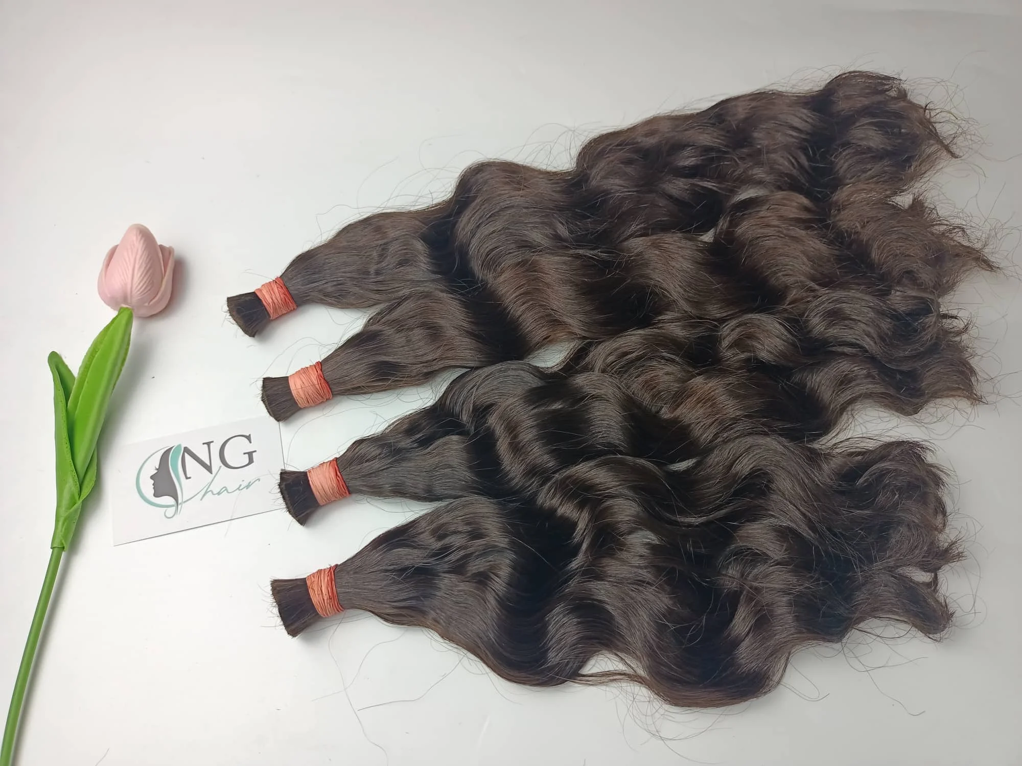 Wholesale Natural Wavy Bulk Hair Extensions Customized Color No Genius Weft From Vietnamese Virgin Hair