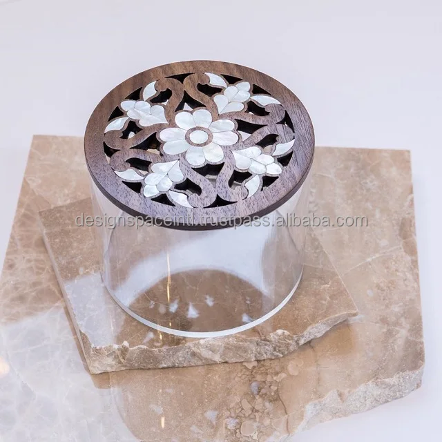 Designer Acrylic Box Mother of Pearl Inlay with Acrylic Tray at best rate