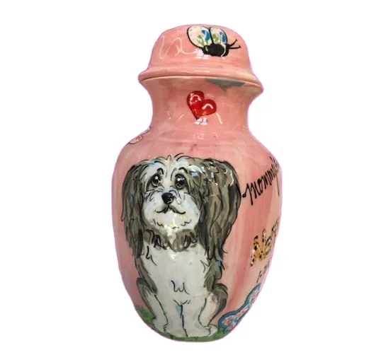 Pink Pet Cremation Urn Unique Design Affordable Burial Supplies Elegant Handcrafted Memorial for Pet Ashes Durable and Stylish