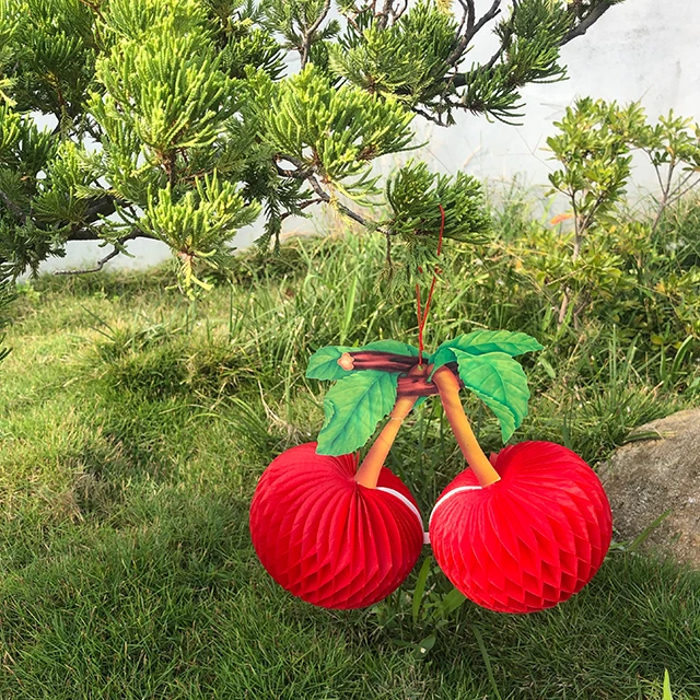 Honeycomb tissue fruit cherry for home decoration CE-9969