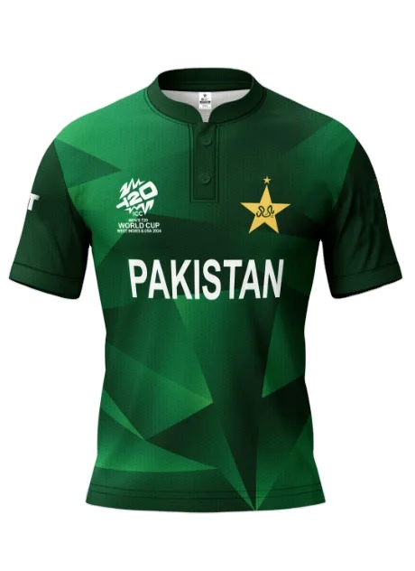 ICC World Cup T20 Cricket Jersey Sportswear for Fans and Players MATRIX T20I WC 2024 Pakistan Cricket Jersey T20 World Cup 2024