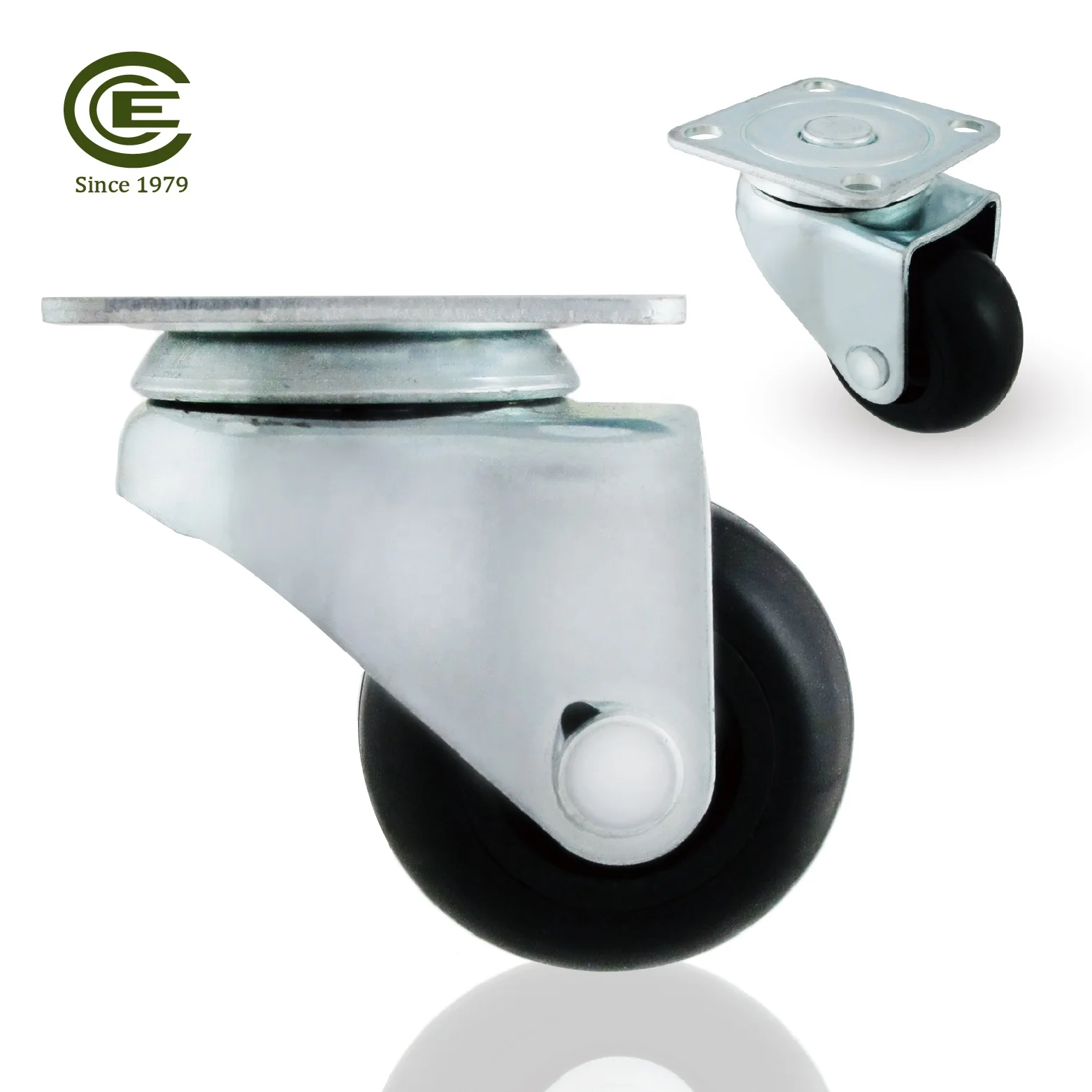 CCE Caster 38mm OEM PU Plate Wheel For Industrial