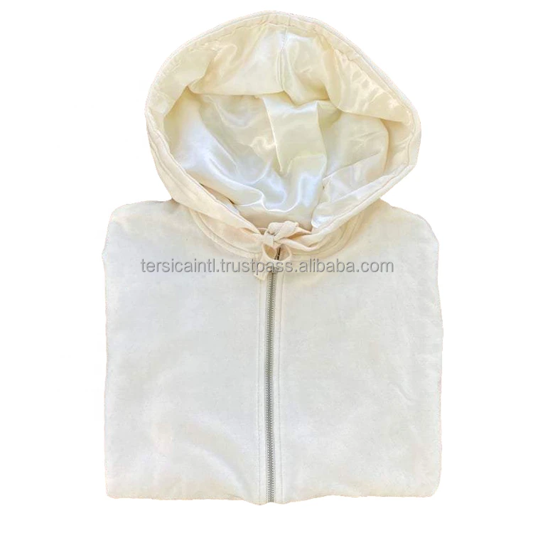 Cheap Prices Custom LOGO Plain Color Cotton 100% Cotton Streetwear silk Satin Lined Hoodie with Silk lining Hood Men