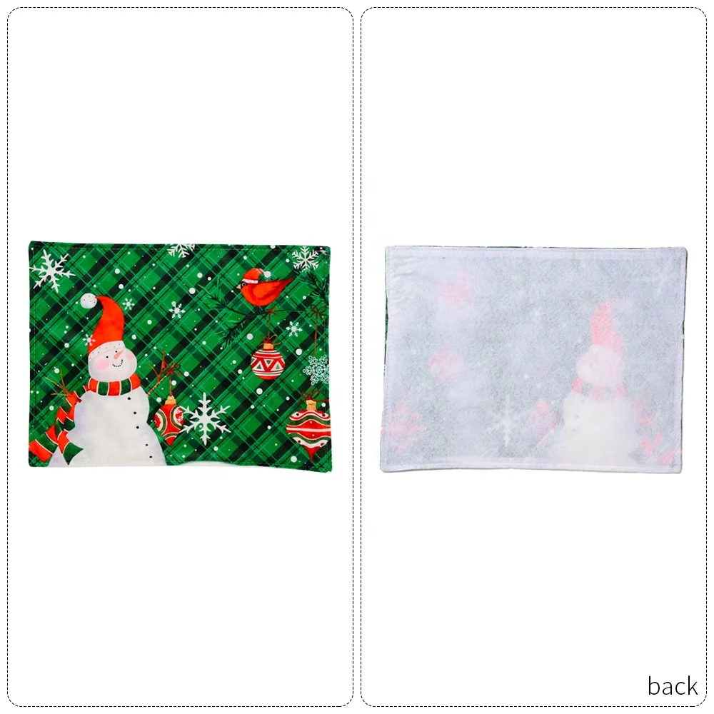 Green Snowman Plaid Placemat