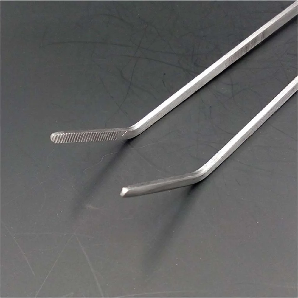 Stainless Steel Non-slip Tweezers Scissors Aquarium Live Plant Grass Curve Tweezer Fish Tank Shrimp Reef Maintenance Tools