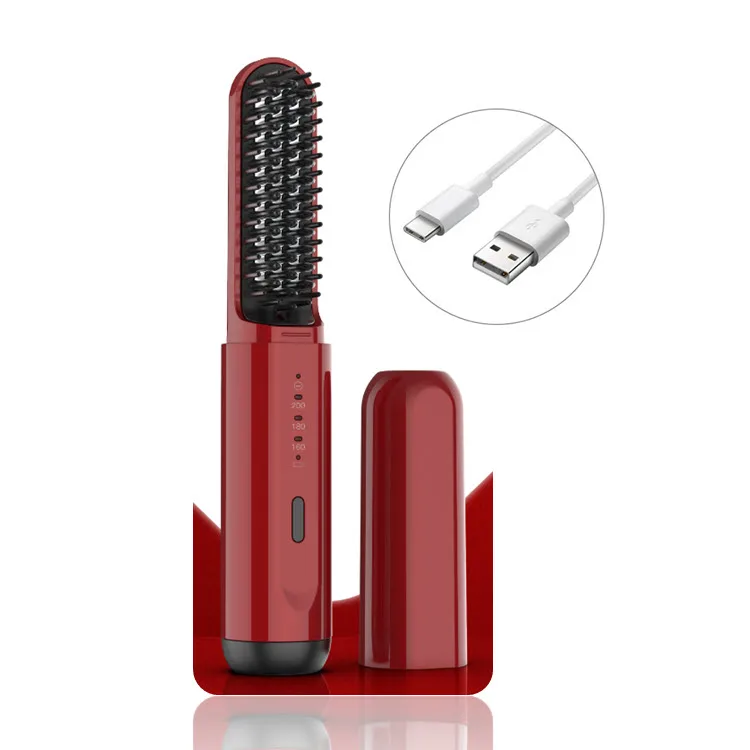 Professional Hair Straightener Brush Electric Hot Comb Anti-scalding Ceramic Hair Curler Straightening Heating Combs Heated Hair