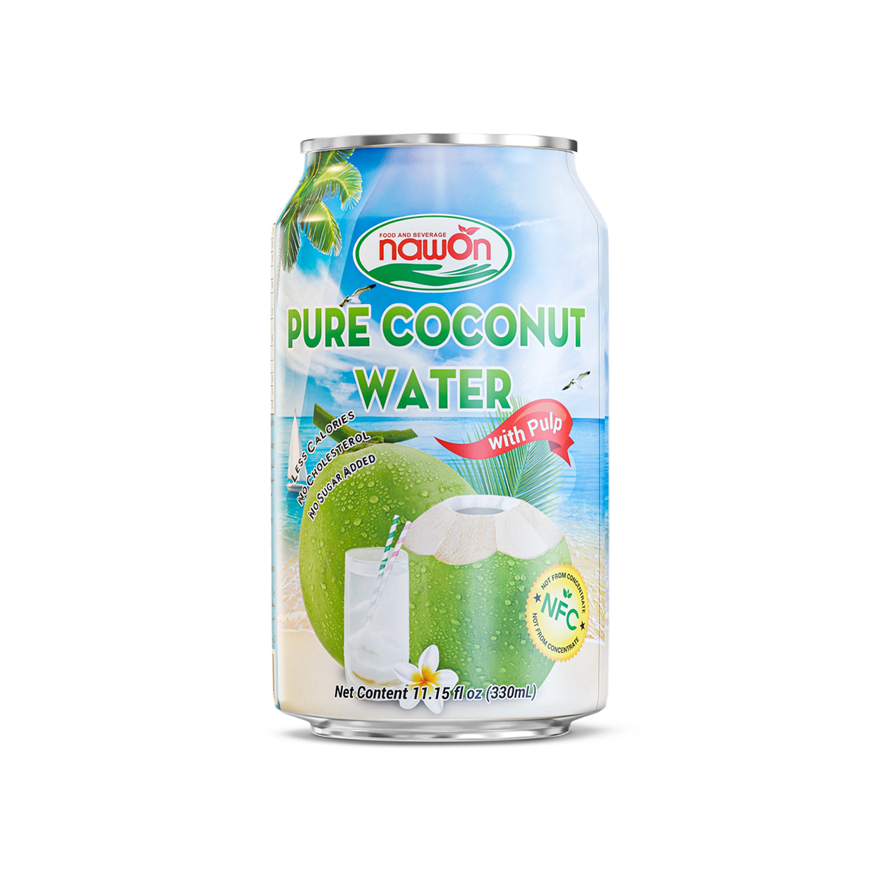 Nawon 1 Litter Coconut Water from 100% Coconut Water Vietnam | Wholesale Private Label Coconut Water in Aluminum Can, Bottle