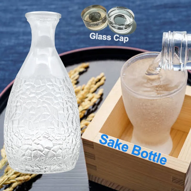 Tsugaru Vidro Sake Liquor Bottle Flask Large From China Sasaki Glass Bottle Crafted Elegance Exquisite Surface-Engraved For Sake