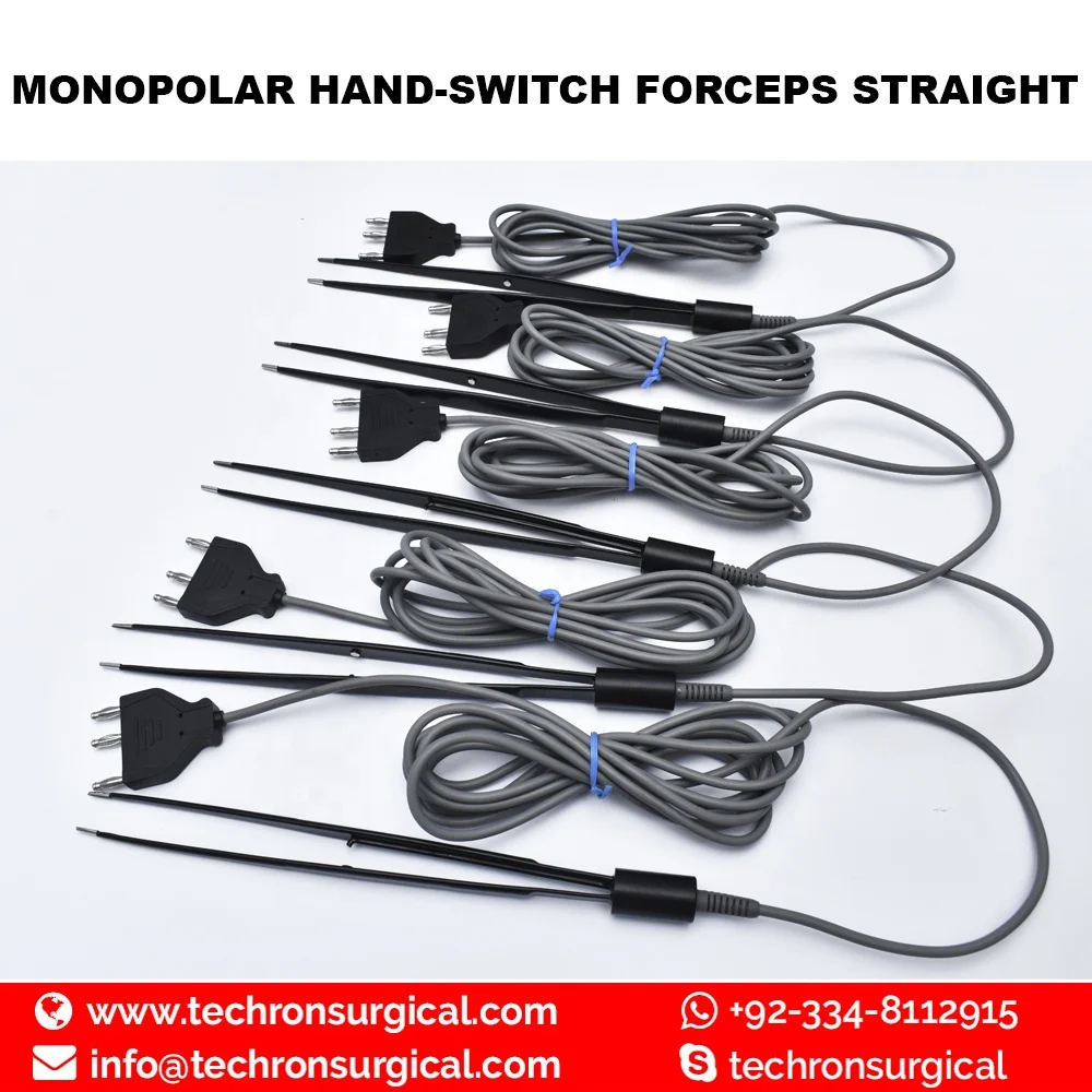 Serrated Tip Monopolar Hand Switch Forceps W/Fixed Cable