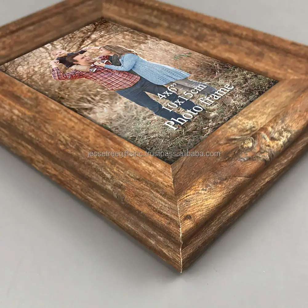 Деревянная фоторамка для стола с отделкой из натурального дерева простой дизайн Прямоугольная форма украшения дома оптовая цена