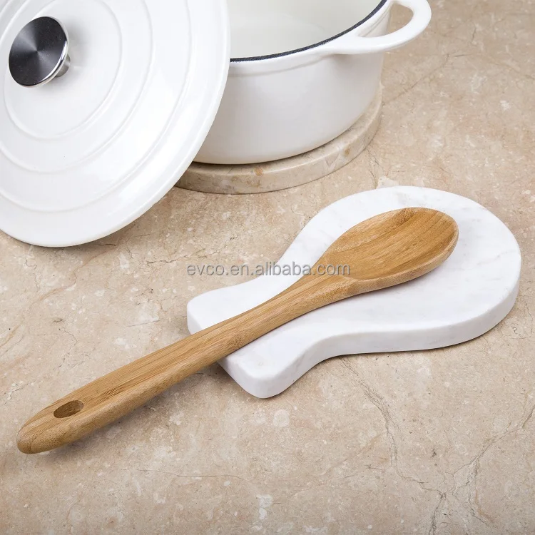 Creamy White Marble Kitchen Spoon Rest Spoon Holder for Kitchen Counter