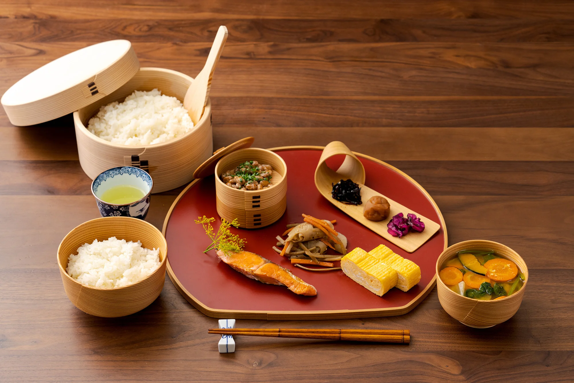 Japanese Afternoon Tea Stand Wooden Double Layer Plate Handmade Traditional Products Made In Japan