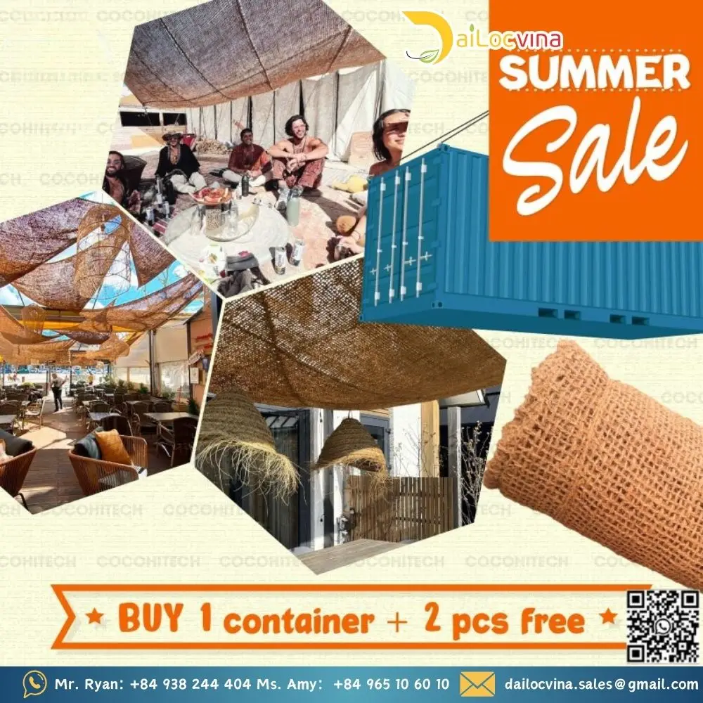 Best Price Coco Fiber Coir Shade Sail Rental For Decoration Made In Vietnam