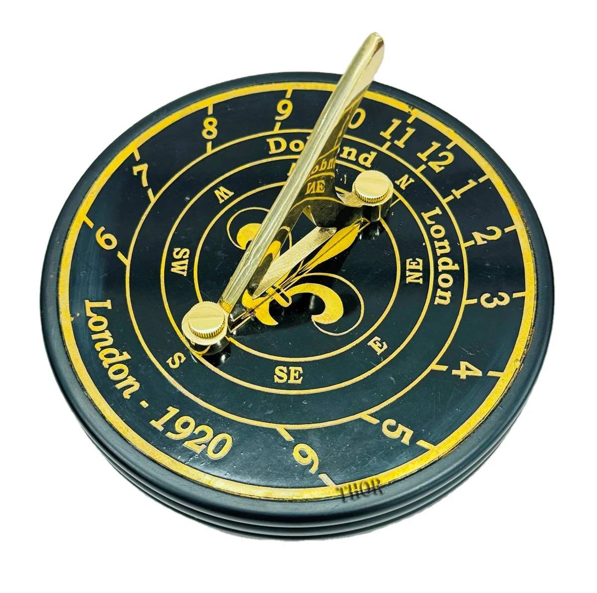 Vintage Compass NAVIGATIONAL Instrument Brass Sundial Compass Gifts with Stand Large Sundial Compass for Loved Ones Son Love