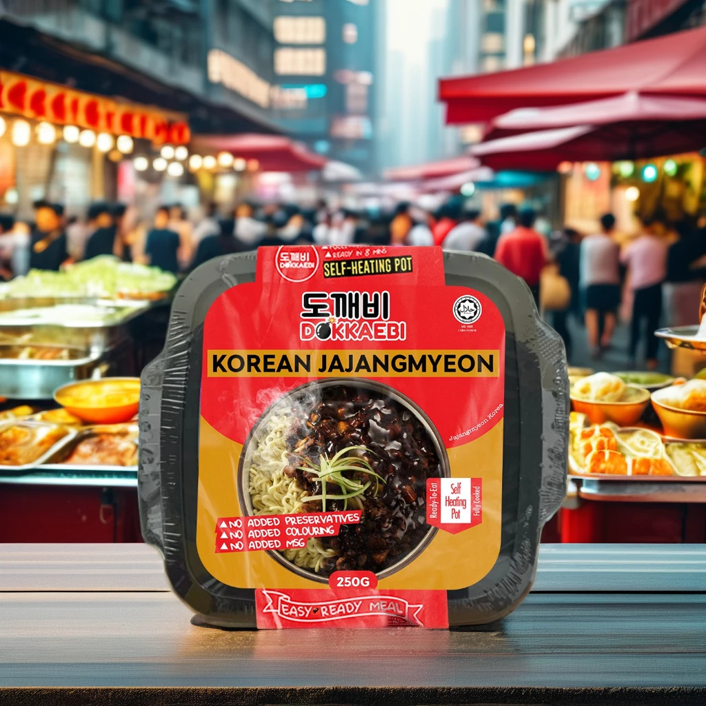 Ready-to-Eat Instant Korean Jajangmyeon Self-Heating Hot Pot Spicy Tasty Meal for Adults and Children