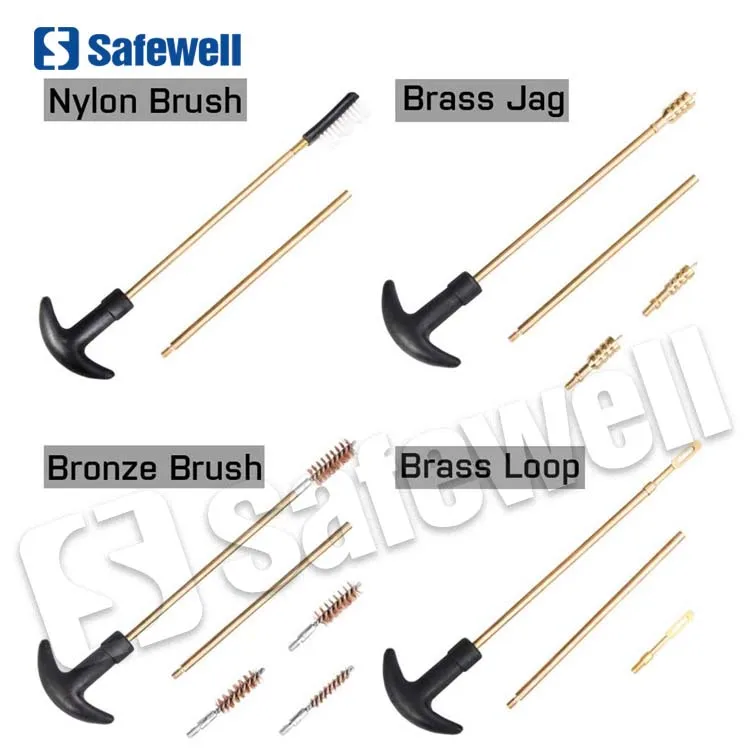 SWHGR-17 Cleaning Kit .22.357/9mm.40.45 Caliber Brass Jags Tips and 2 Empty Bottles for Outdoor