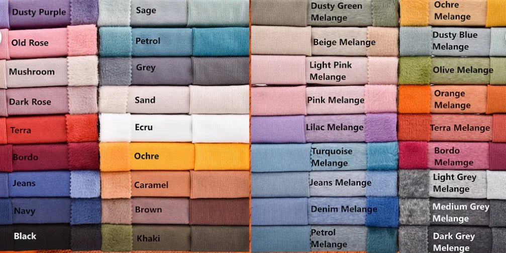 Ice Color French Terry Cotton Fabric 65% Cotton 35% Polyester Blended Fabric For Winter Clothing Brushed 3 Fleece Knitted Terry