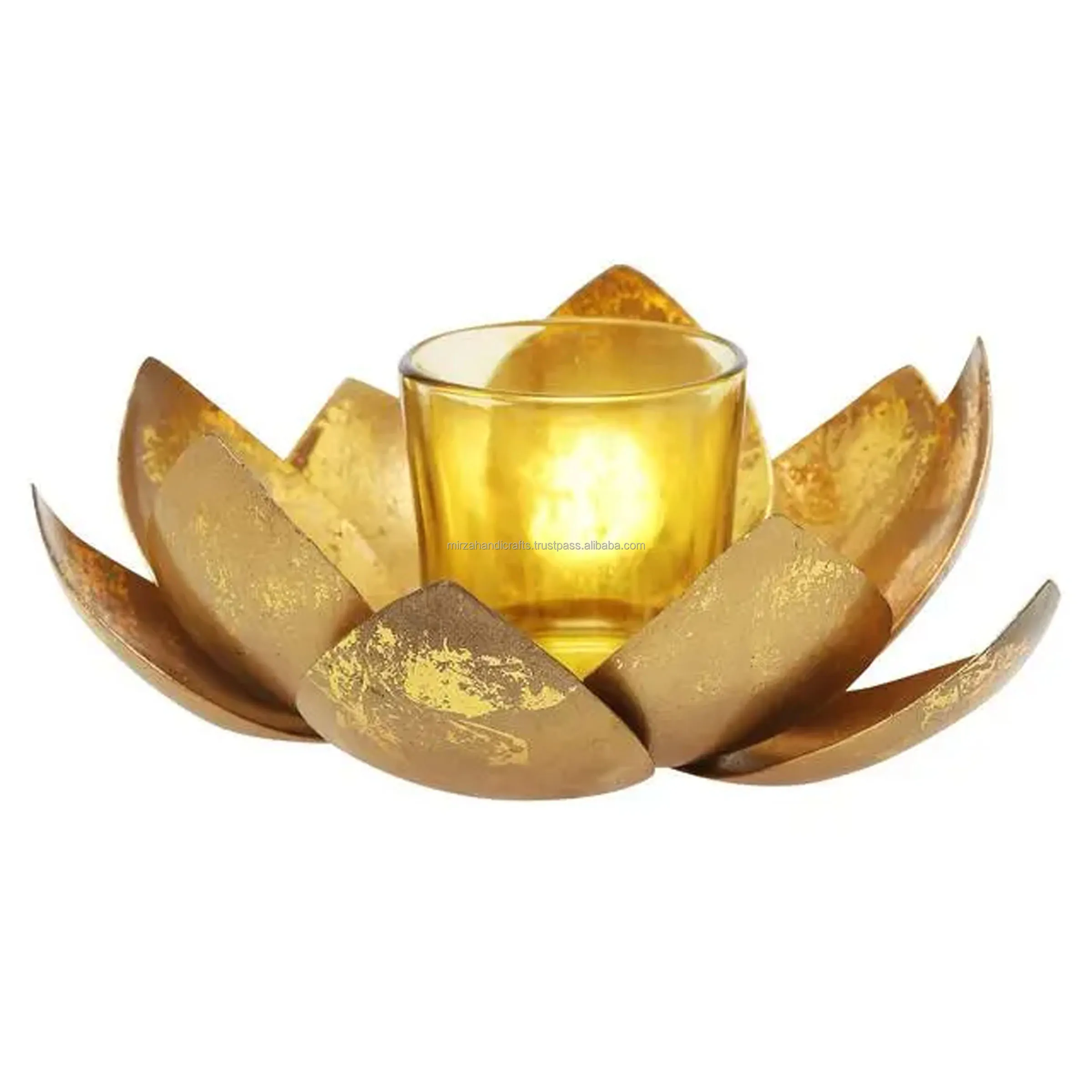 Metal Lotus Shape Tea Light Handmade Candle Holder Perfect For Adding A Decorative Touch To Entrance of your Home or any room