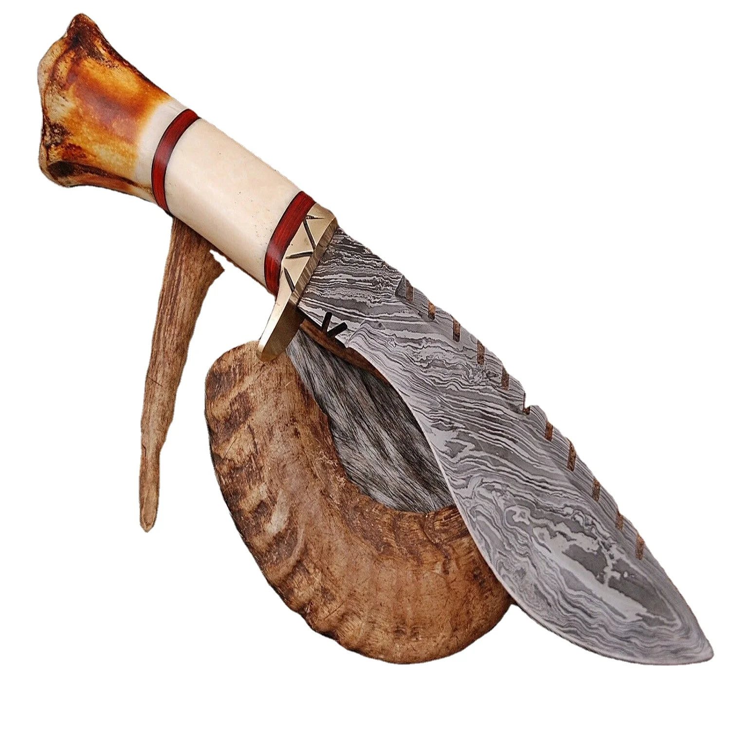 Охотничий нож ручной работы из дамасской стали Bowie, Подарочный нож высокого качества