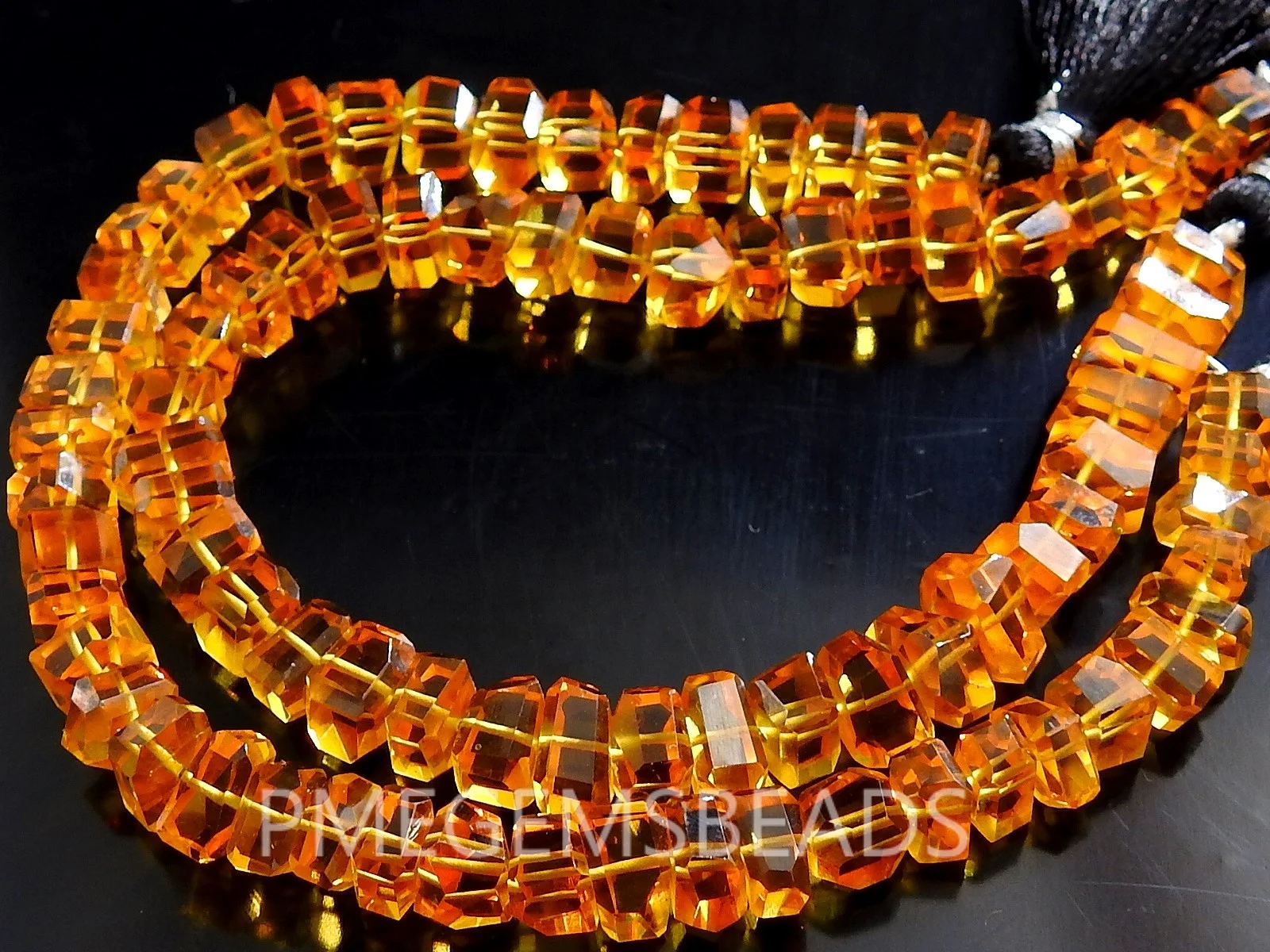 Citrine Yellow Quartz Faceted Tumble Nuggets Gemstone For Jewelry 8Inch 6-8MM Approx