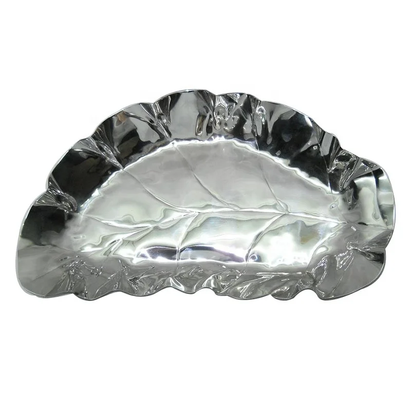 Домашняя декоративная подарочная тарелка лучшего качества стальная металлическая Салатница блюдо для фруктов с уникальным дизайном в форме морщин блестящие полированные фрукты