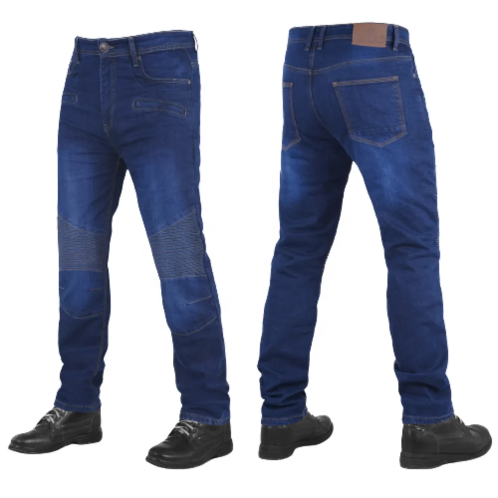 Biker Jeans/Motorbike Riding Denim Jeans/ Motorcycle Denim Jeans Reinforced With Abrasion Resistant Lining Blue  wrinkled jeans