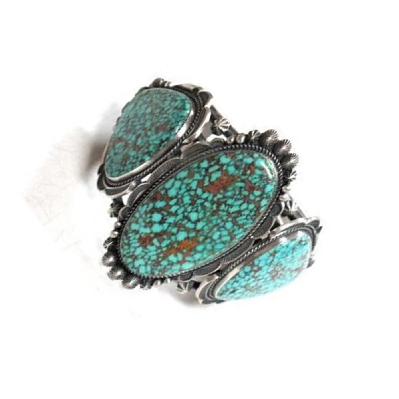Natural Turquoise Gemstone Bangle Ethnic Cuff Bracelet 925 Sterling Silver Jewelry