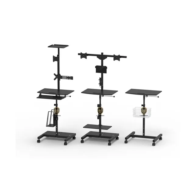 office solutions pc lcd led tv monitorvertical wall mount with large wooden keyboard space computer station laptop stand medical