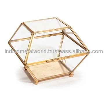 Шкатулка для ювелирных украшений в форме алмаза декоративный органайзер драгоценностей качественные стеклянные коробочки хранения подарков