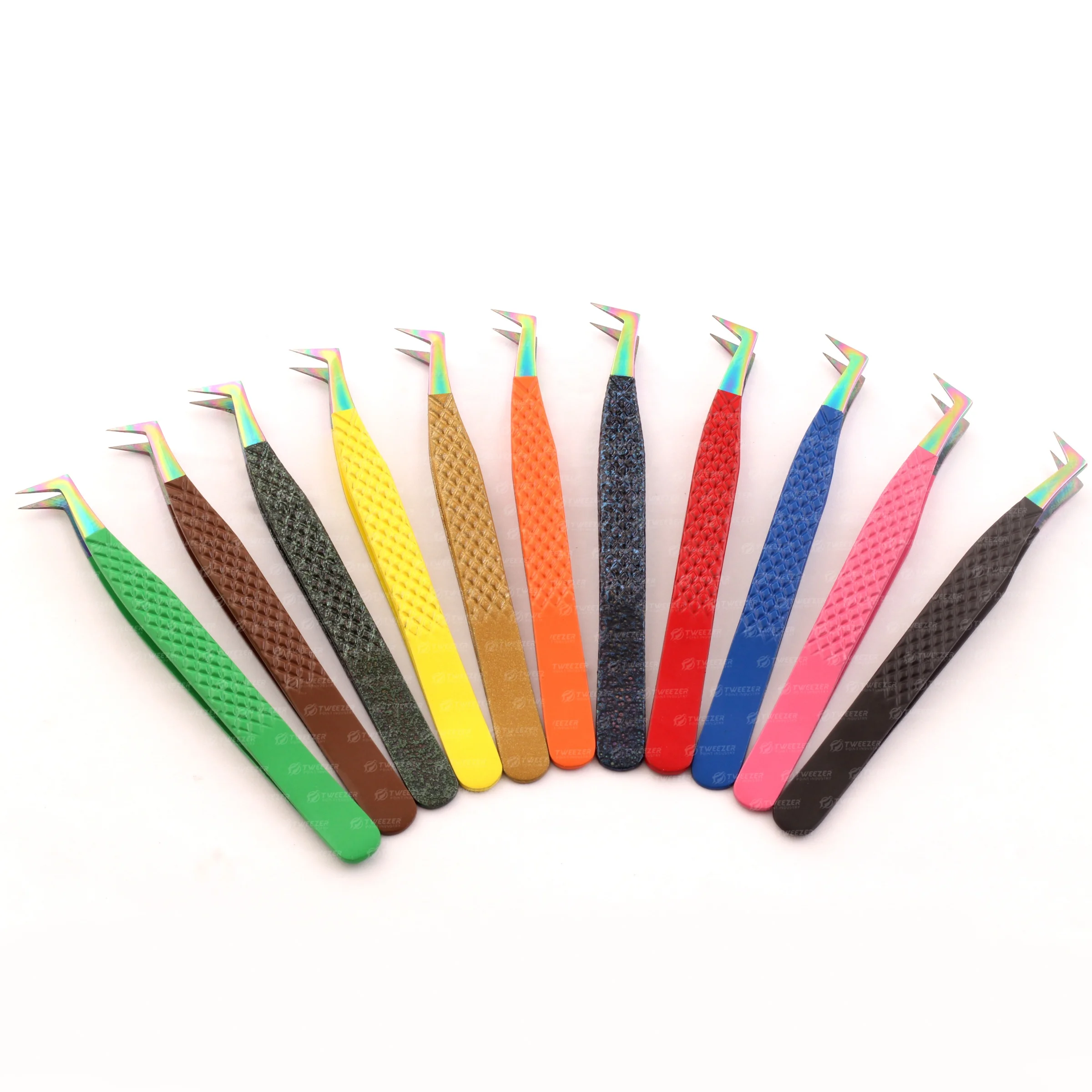 Manufacturer  Eyelash Extension Tweezers   Private Label Stainless Steel Russian Volume  Lash Tweezers