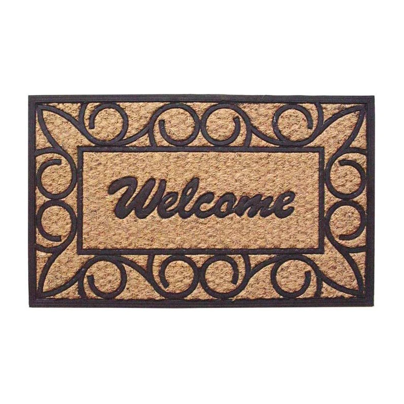 Top selling Rubber backed brush coir mats 45x60cm  New Design Non Slip Water Absorbent Door Mat available