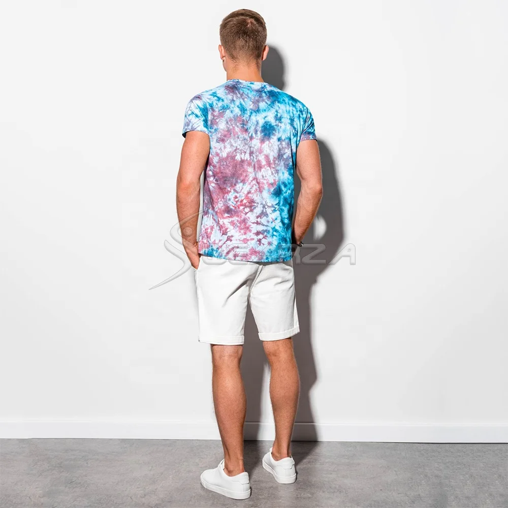 Manufacturer Wholesale Latest Awesome Design 100% Cotton Casual Custom Tie Dye Colorful Fashion Short Sleeves T Shirt