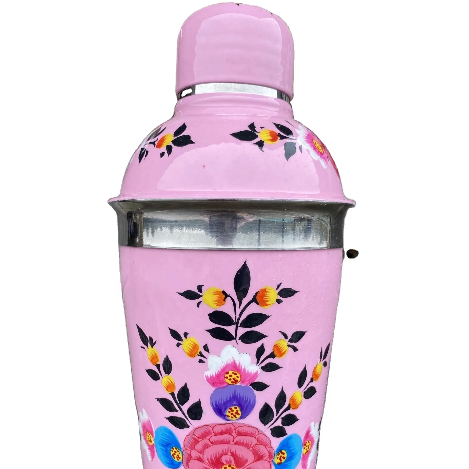Hand painted cocktail shaker, steel cocktail shakers, bar cocktail shakers