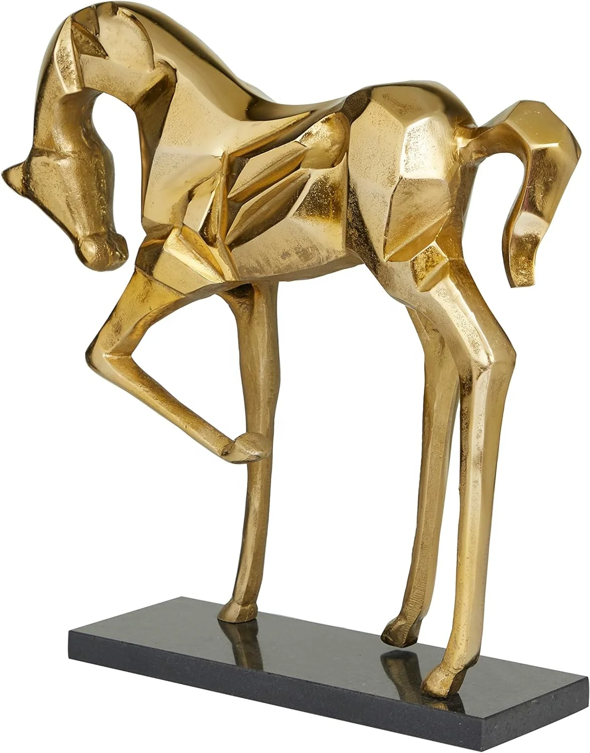 WB INC Modern Aluminum Metal Horse Decorative Sculpture Home Decor Statue, Accent Figurine, Statue Figurine