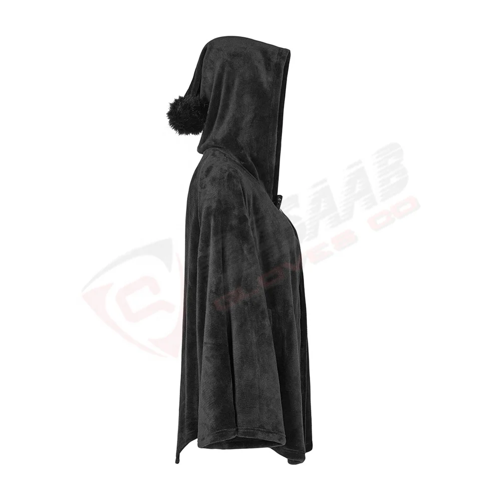 Black-fleeced Women Breathable Winter-Clothing Custom Colors Polyester Material-Gothic Jackets Coats With Hooded Cloak-capes