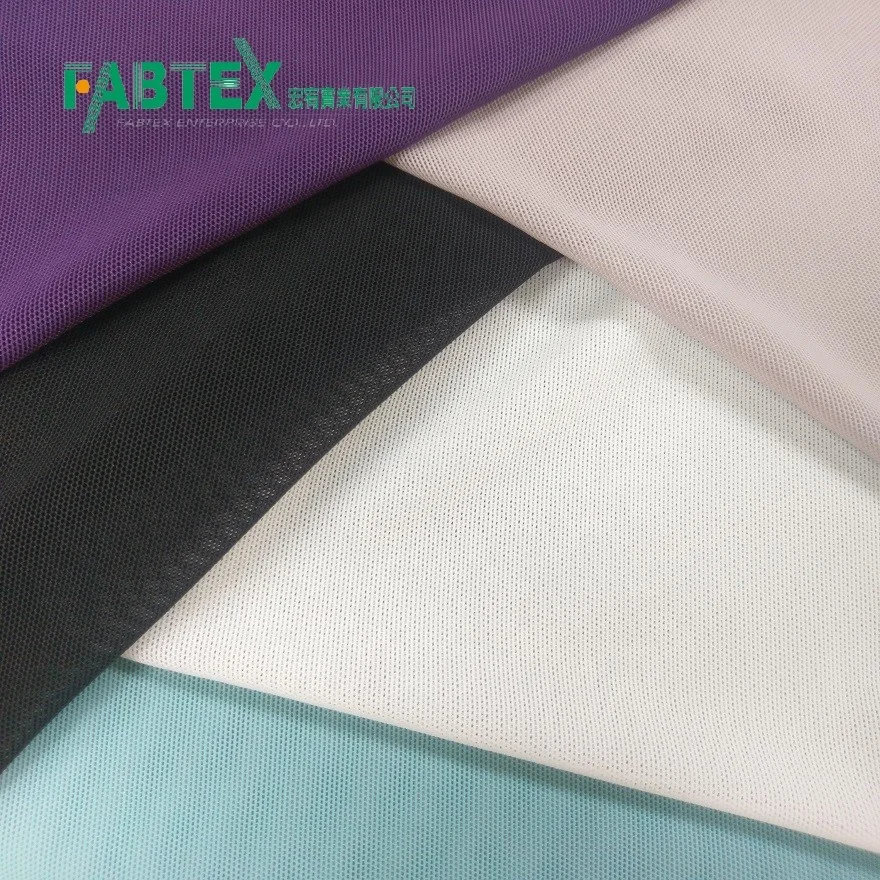 
Stretch knitted fabric black nylon spandex mesh #B4020 