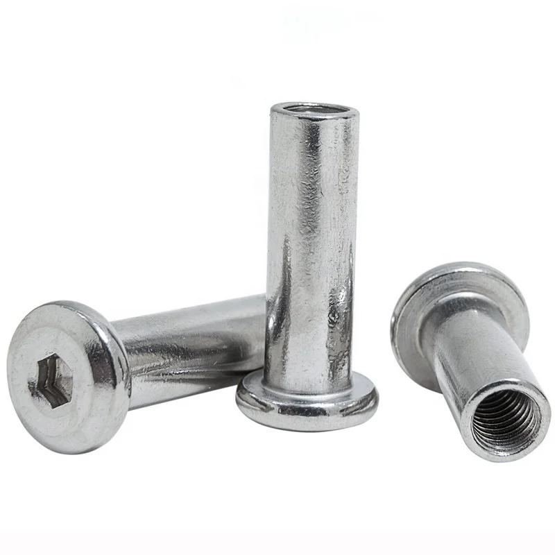 M6 M8 M10 1/4-20 Nickel Furniture Flat Head Hex Socket Sleeve Nut