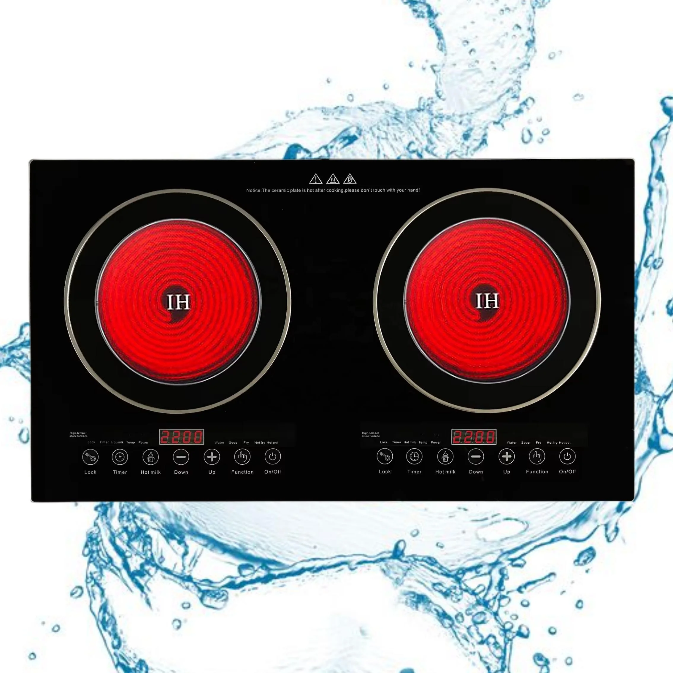 Оптовая продажа высококачественных электрических приборов посуда Встроенная двойная Инфракрасная Плита