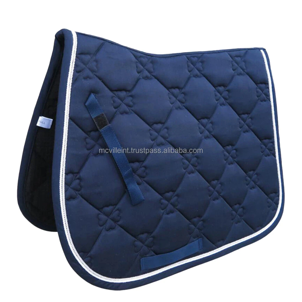 Square Quilted Cotton Comfort English Saddle Pad Horse Riding Pad Shock Absorb PU Saddle Safe Horse Soft Equestrian Seat Pad