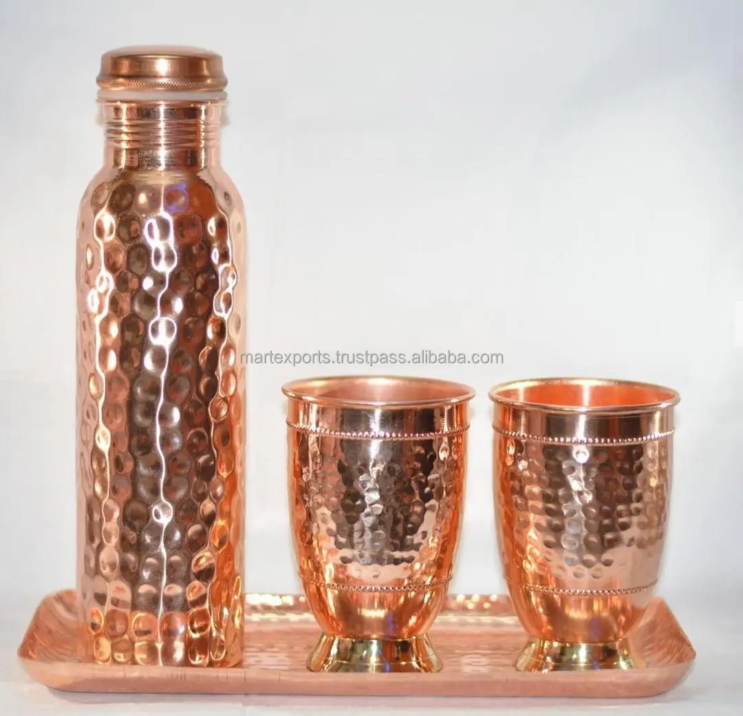 High Quality Pure Copper Water Bottle available in Different Styles with Premium Packaging