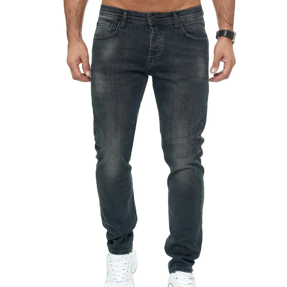New Men Stretch Jeans men Elastic Cotton Pants Loose Fit Denim Trousers Men Brand Fashion Wear