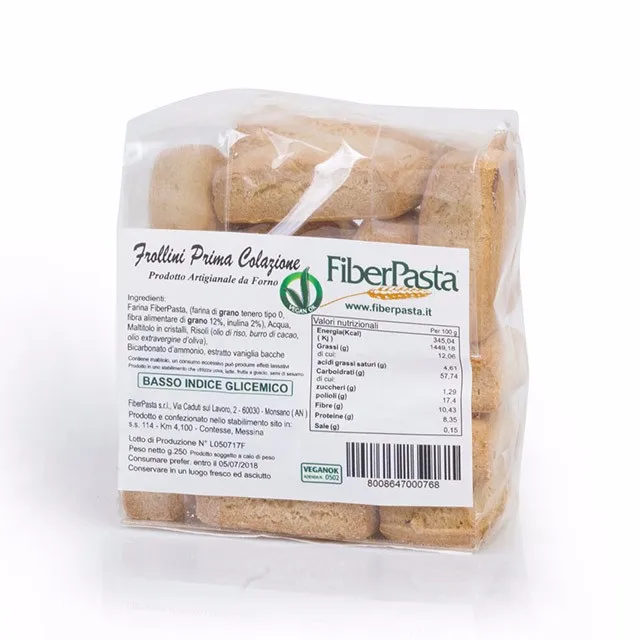 ITALIAN VANILLA BISCUITS - HIGH FIBRE AND NO PALM OIL WITH LOW GLYCEMIC INDEX - PREMIUM QUALITY COOKIES