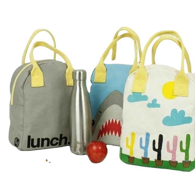 High Quality Wholesale Eco-friendly Durable Canvas Food Delivery Cooler Bag Waxed Canvas Lunch Bag
