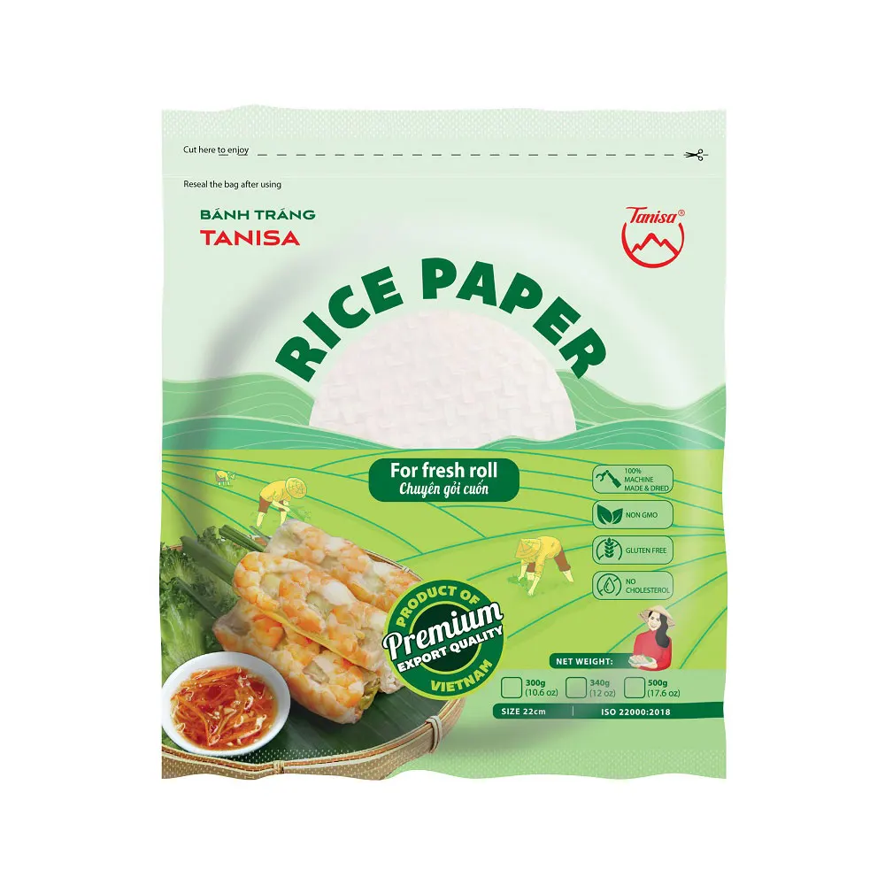 Лучший стандарт вьетнамский летний рулон Спринг-ролл обертки рисовая бумага бесплатный образец Халяль ISO сертификация HACCP