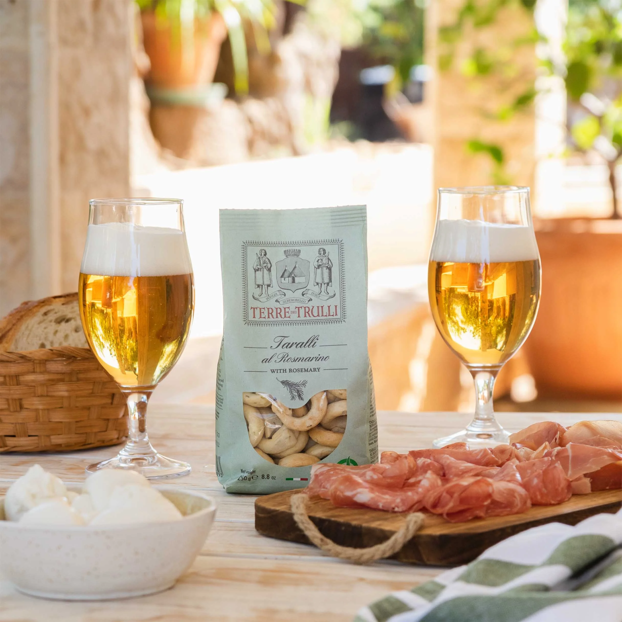 Taralli biscuits with Rosemary 250g 100% RECYCLABLE PAPER PACK - Made in Italy Gourmet Grain Snacks